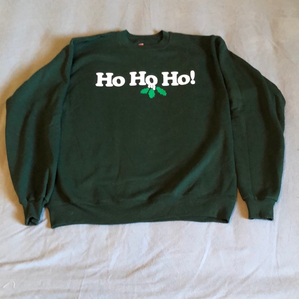 Ho Ho Ho Christmas Crewneck with Mistletoe
